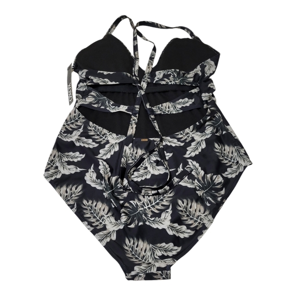 One Piece Women XOXO Bathsuit  Strappy Back Floral Print Low Back Cut - Picture 6 of 10
